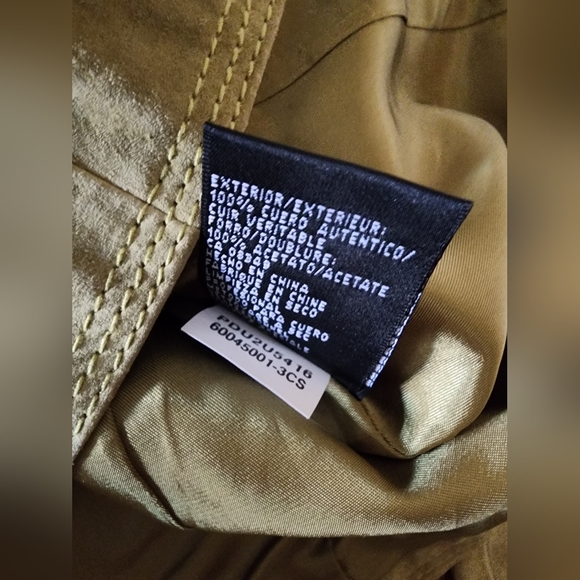 NWT Kasper Green Suede Leather Zip front Jacket Pleated Ruffled Women S PETITE - Picture 9 of 10